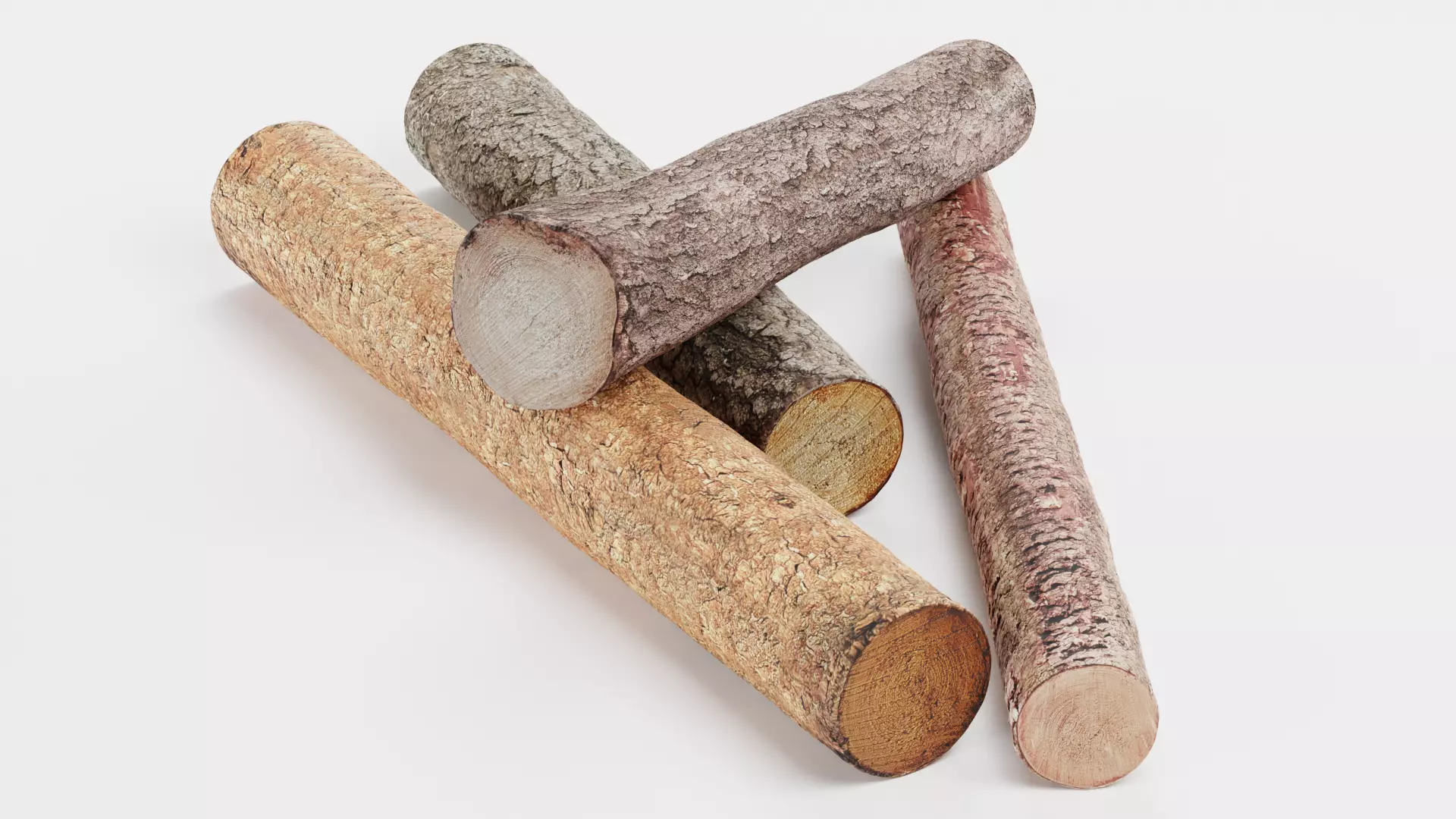 -Tree Logs V6- Low-poly 3D model_2