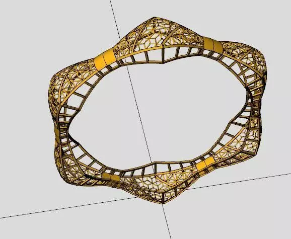 1266 Articulated Bow-Tie Bangle 10gm 3D print model_3