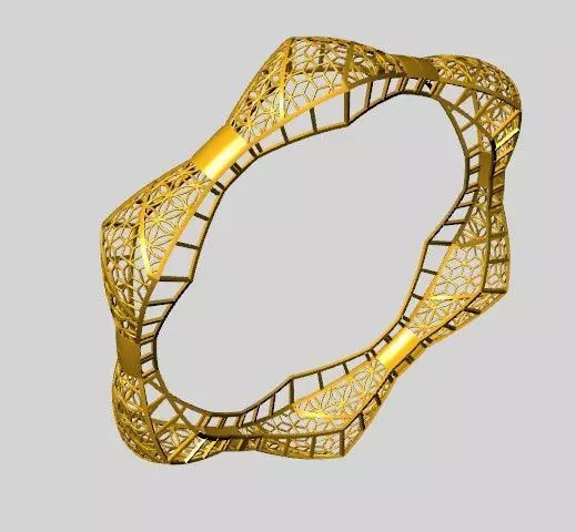 1266 Articulated Bow-Tie Bangle 10gm 3D print model_2