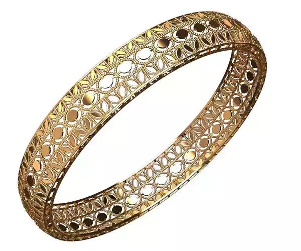 1267 Articulated Petal Filigree Bangle 10gm