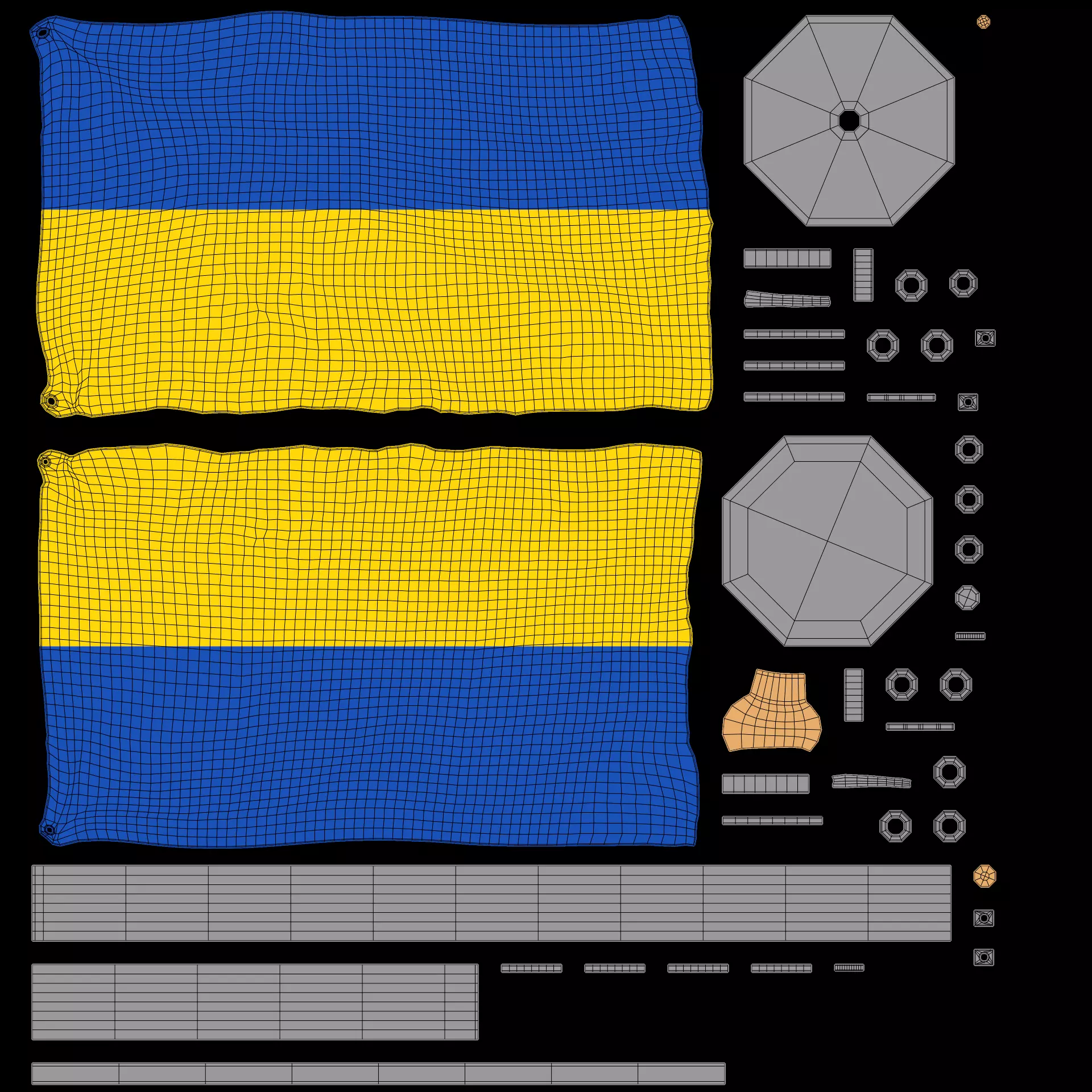 -Ukraine Flags- 3D model_9