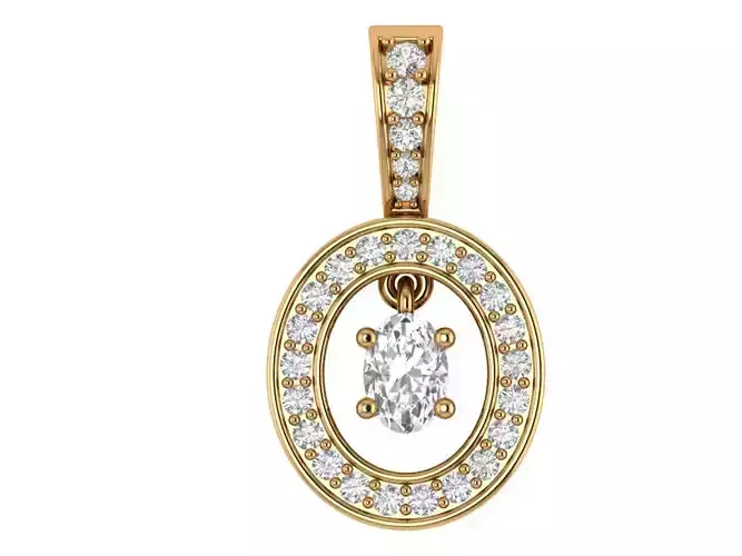 Oval Diamond Pendant