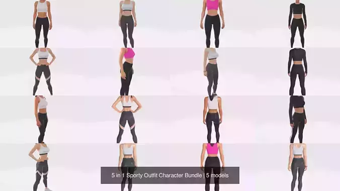 5 in 1 Sporty Outfit Character Bundle