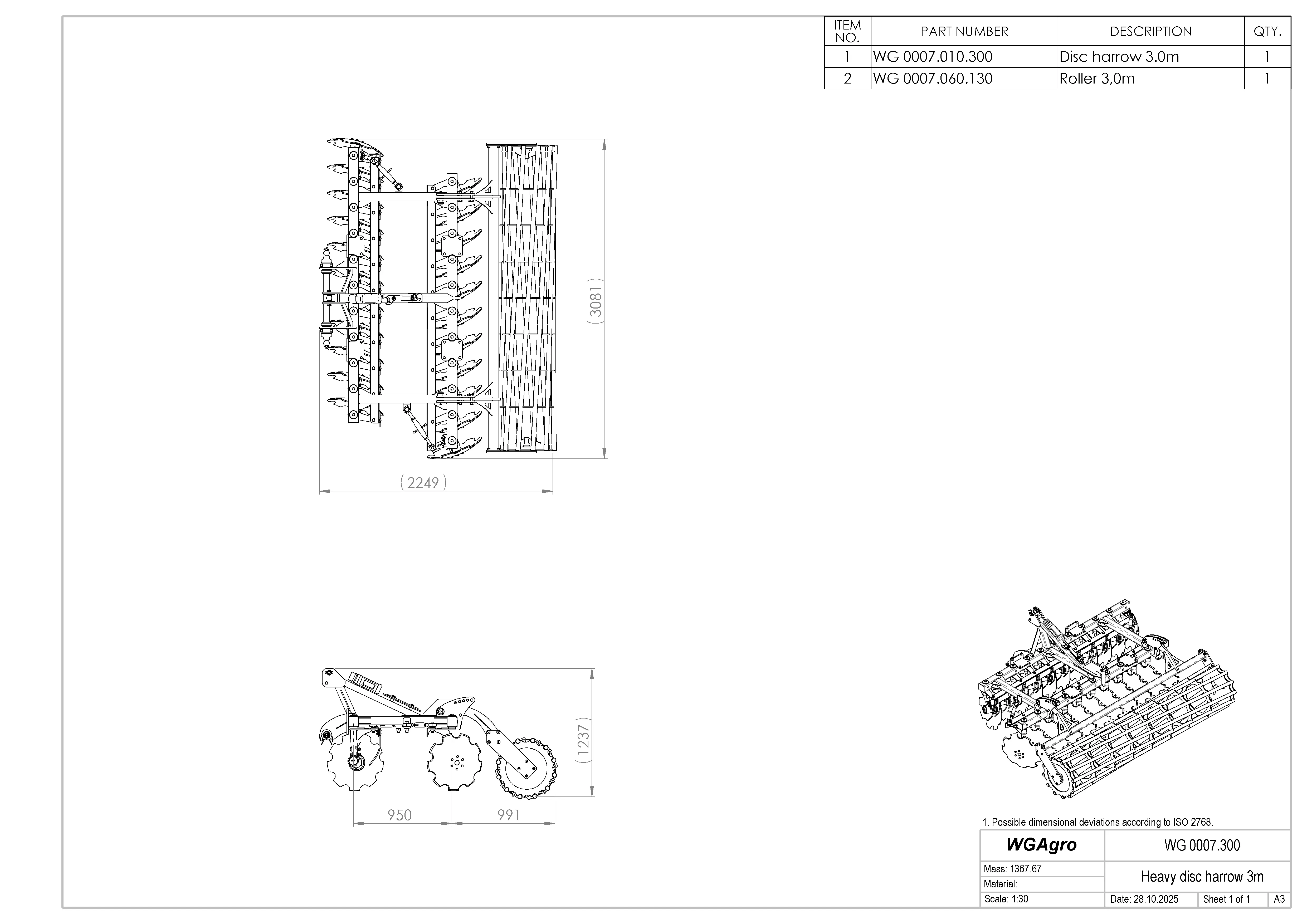 WG 0007 - Complete range of 4 mounted heavy disc harrow  3D model_17