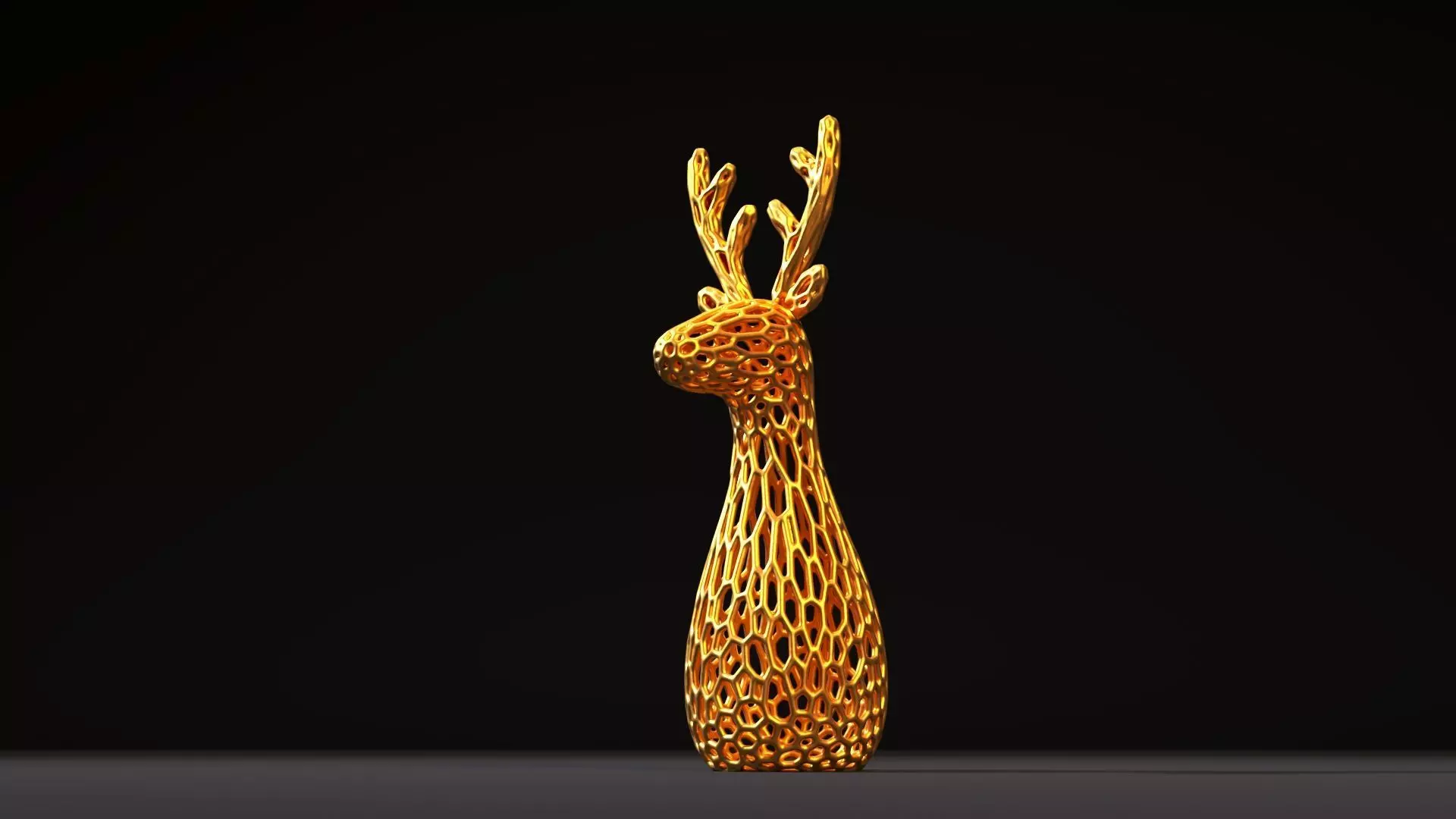 Christmas reindeer Voronoi 3D print model_9