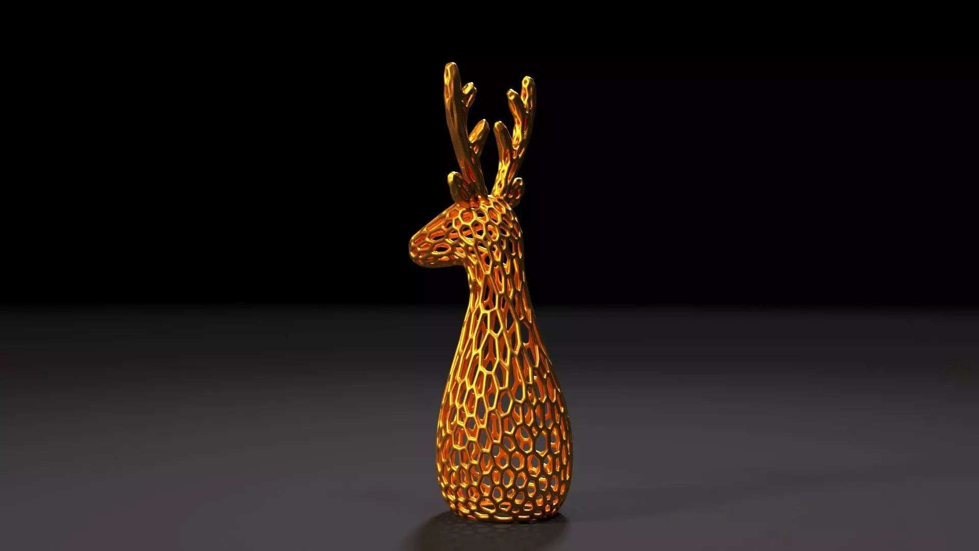 Christmas reindeer Voronoi 3D print model_2