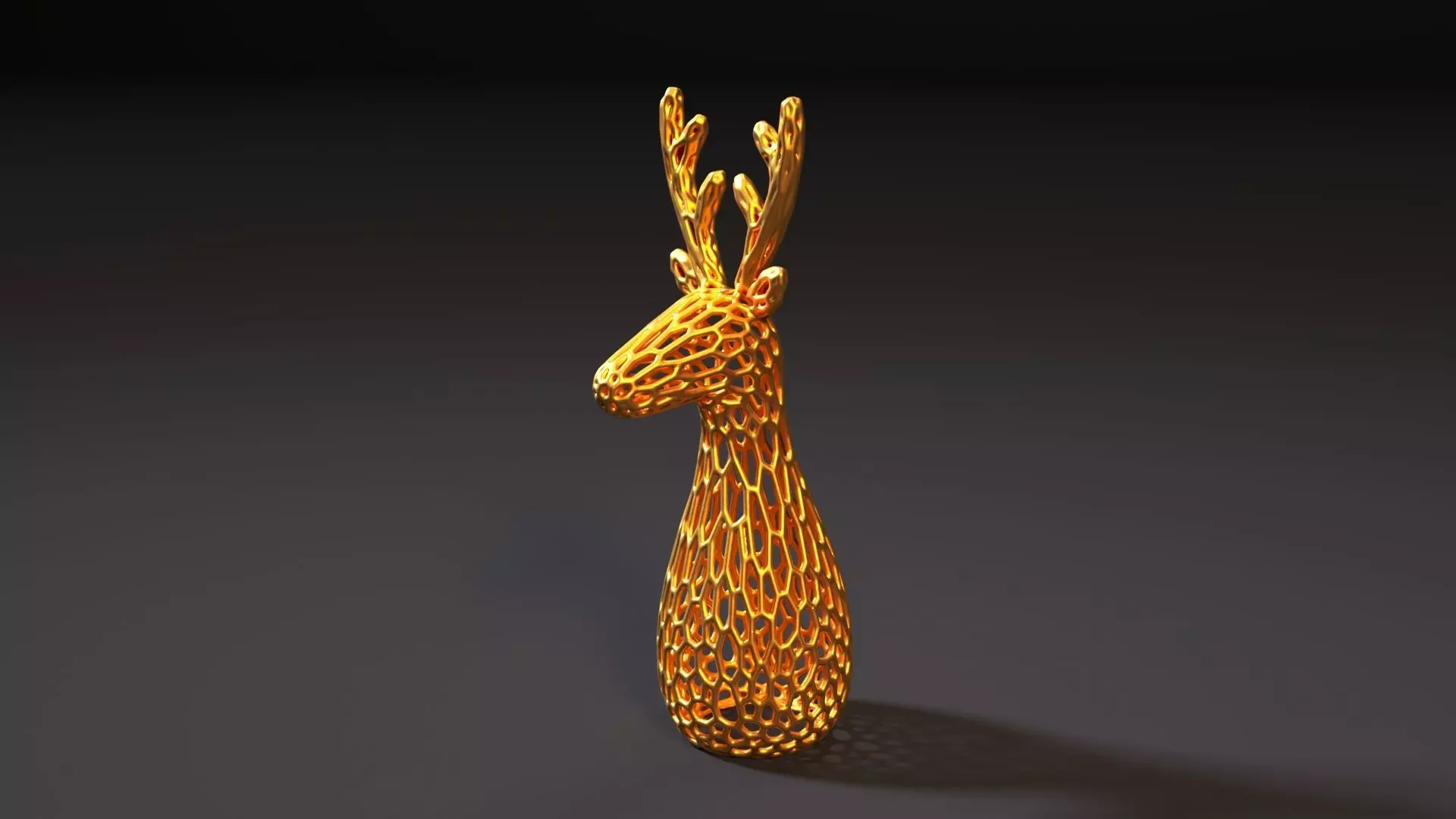 Christmas reindeer Voronoi 3D print model_0