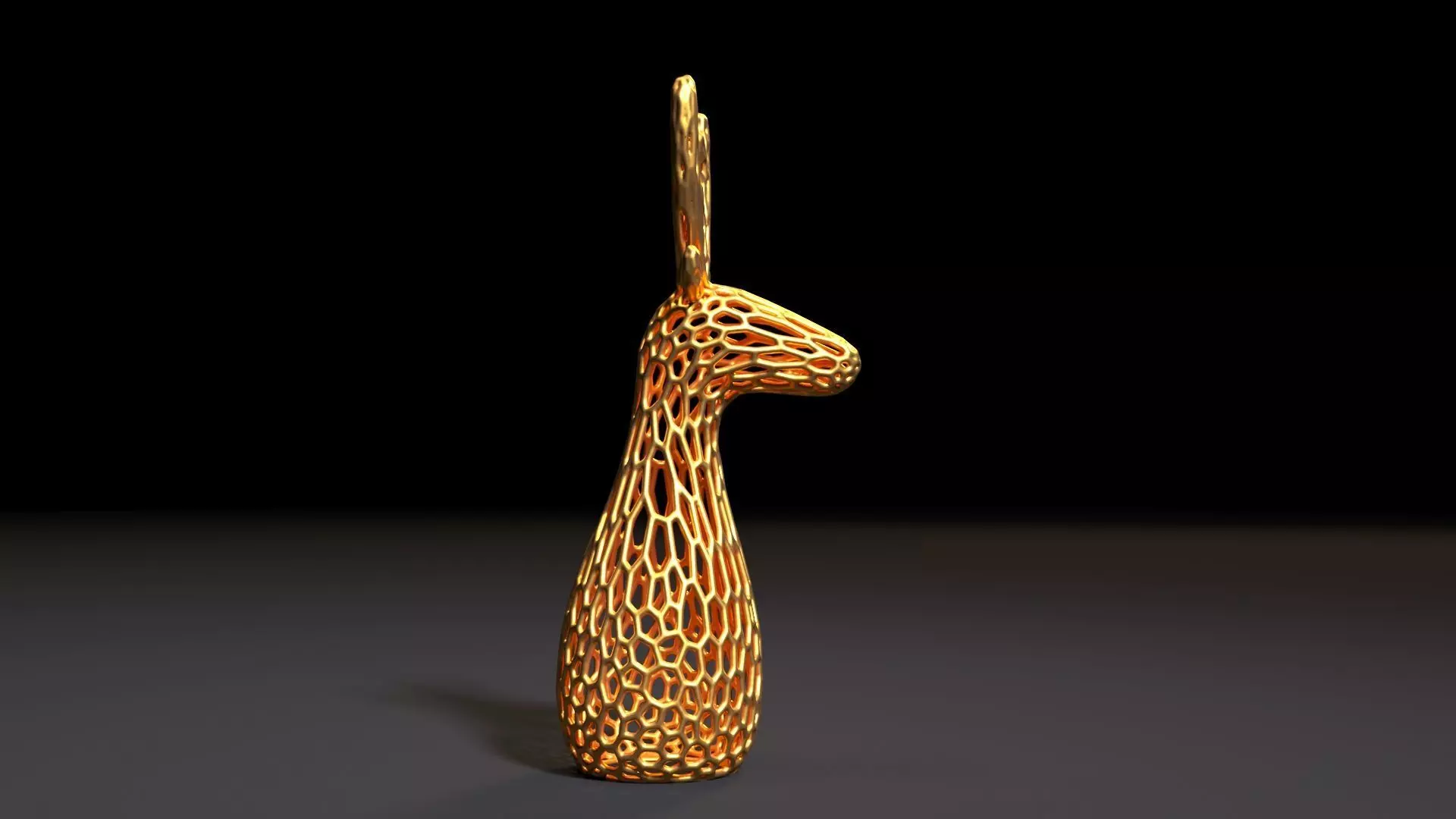 Christmas reindeer Voronoi 3D print model_5