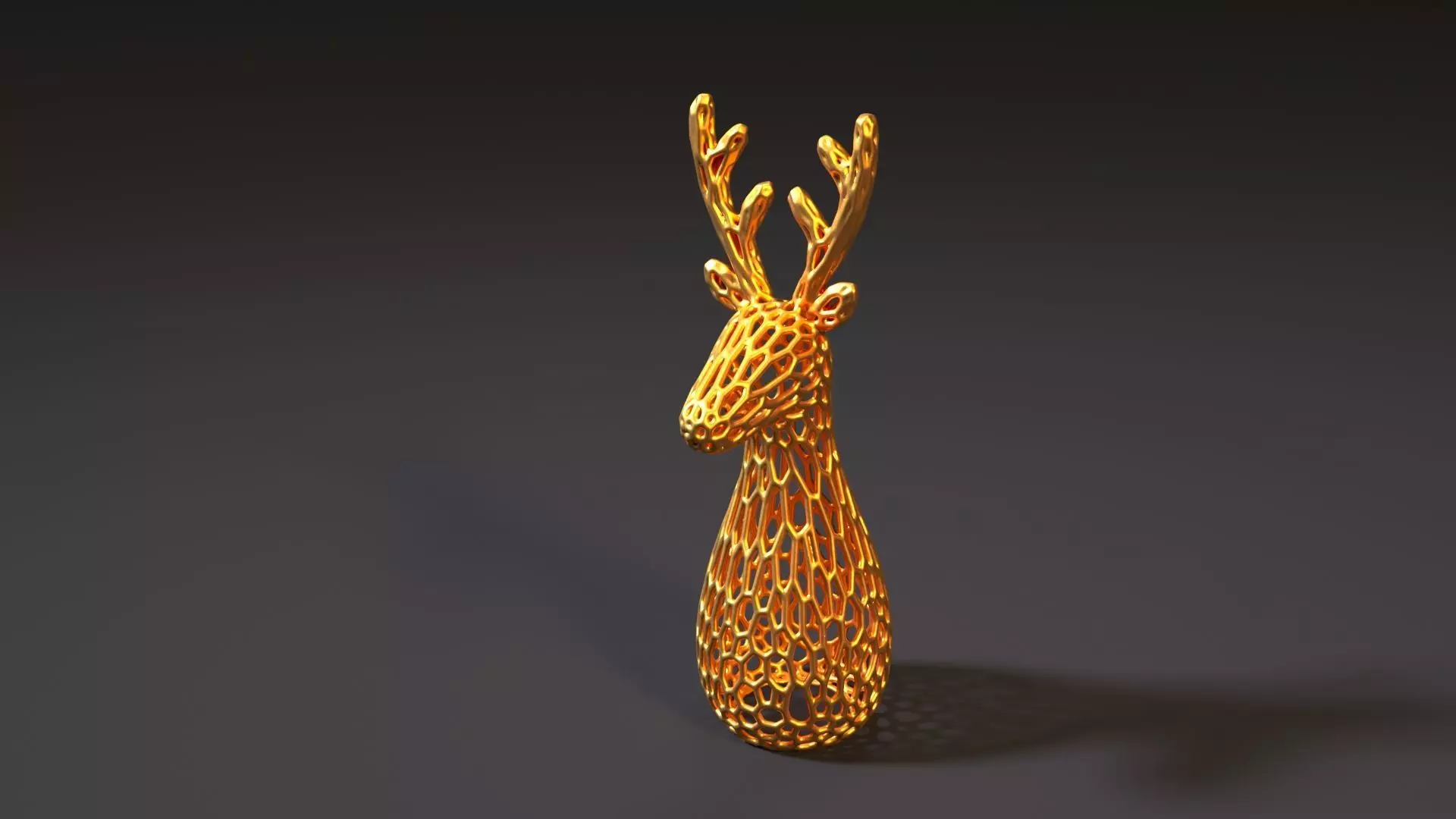 Christmas reindeer Voronoi 3D print model_10