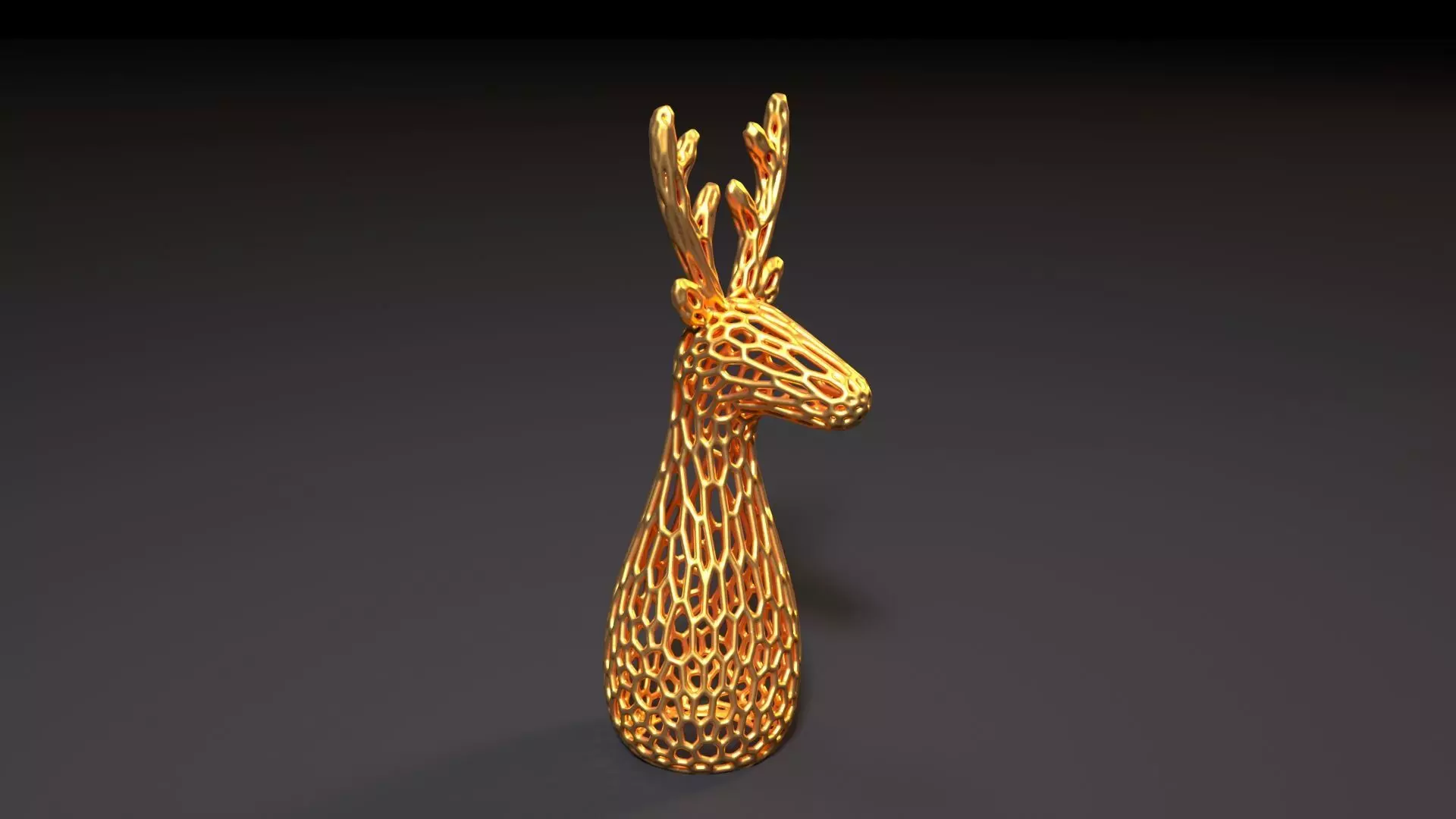 Christmas reindeer Voronoi 3D print model_6