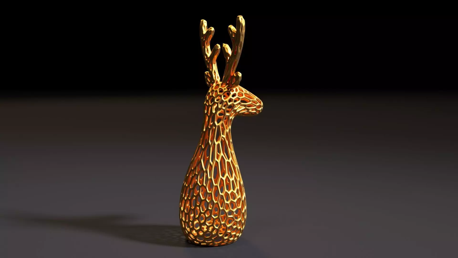 Christmas reindeer Voronoi 3D print model_4