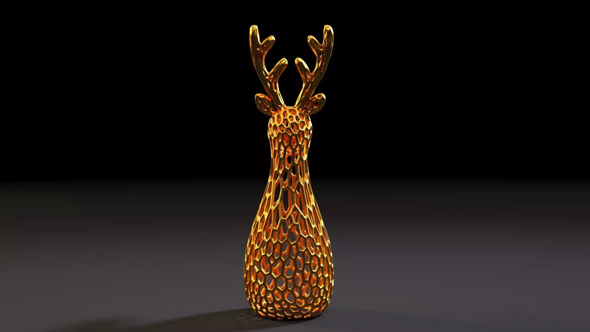 Christmas reindeer Voronoi 3D print model_3