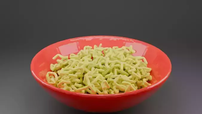 Low poly noodle model