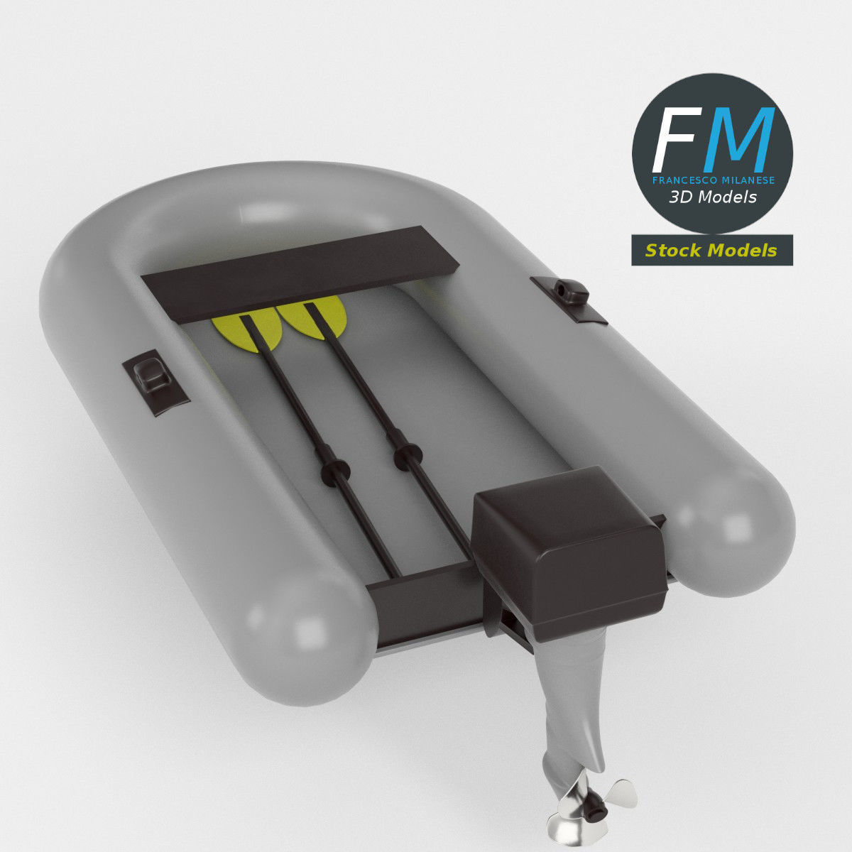 Inflatable boat base mesh 3D model_2