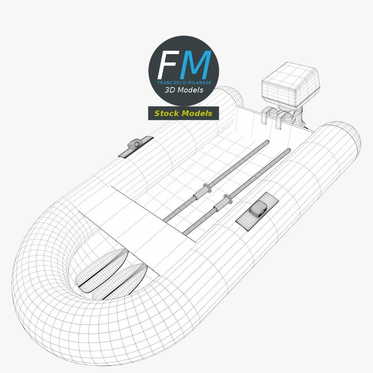 Inflatable boat base mesh 3D model_7