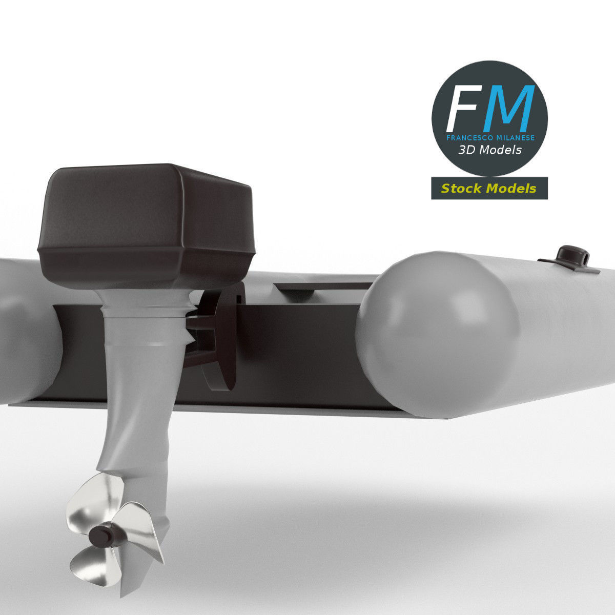 Inflatable boat base mesh 3D model_4