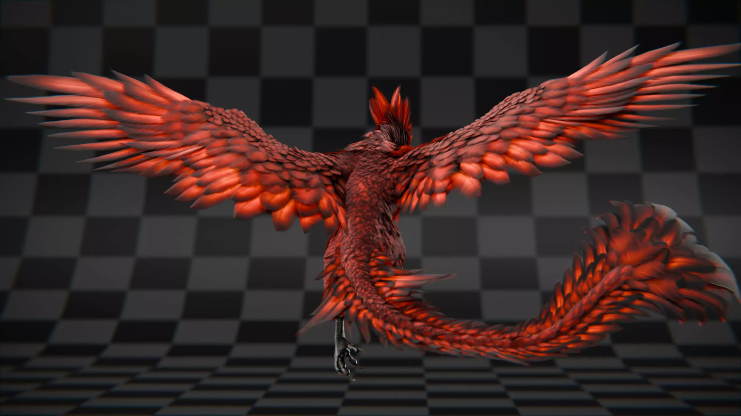 Phoenix  Low-poly 3D model_15