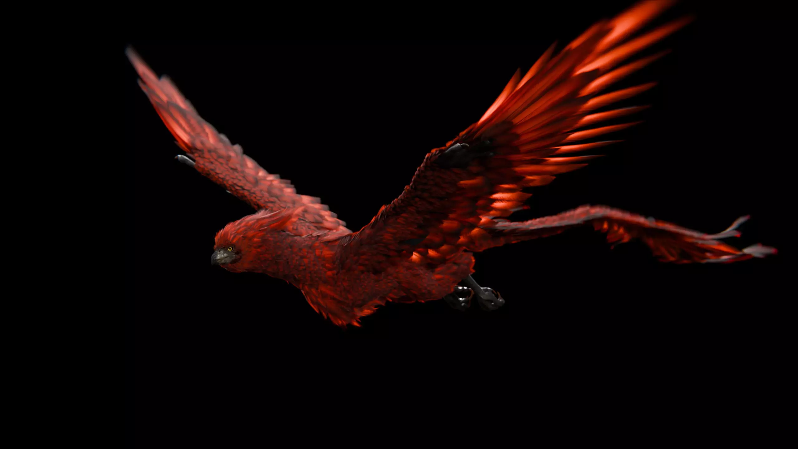 Phoenix  Low-poly 3D model_16