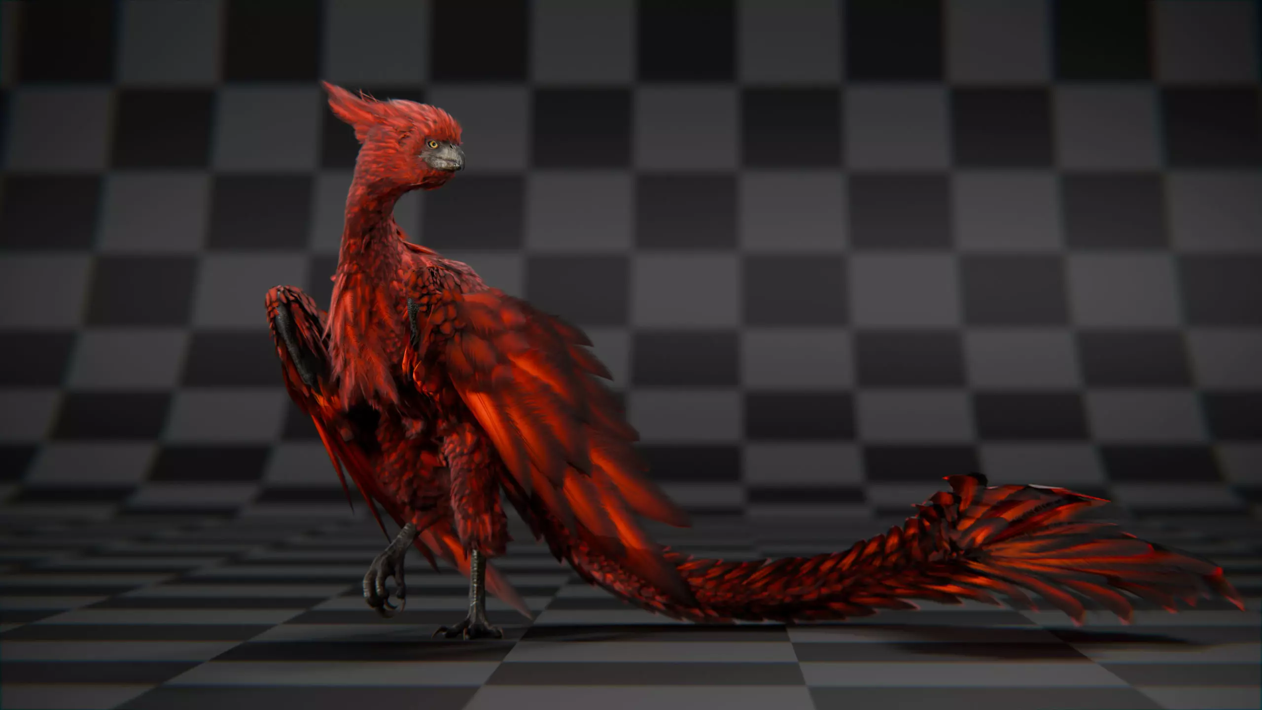 Phoenix  Low-poly 3D model_19