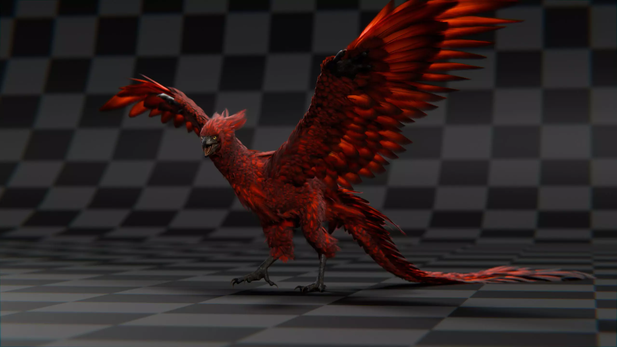 Phoenix  Low-poly 3D model_4