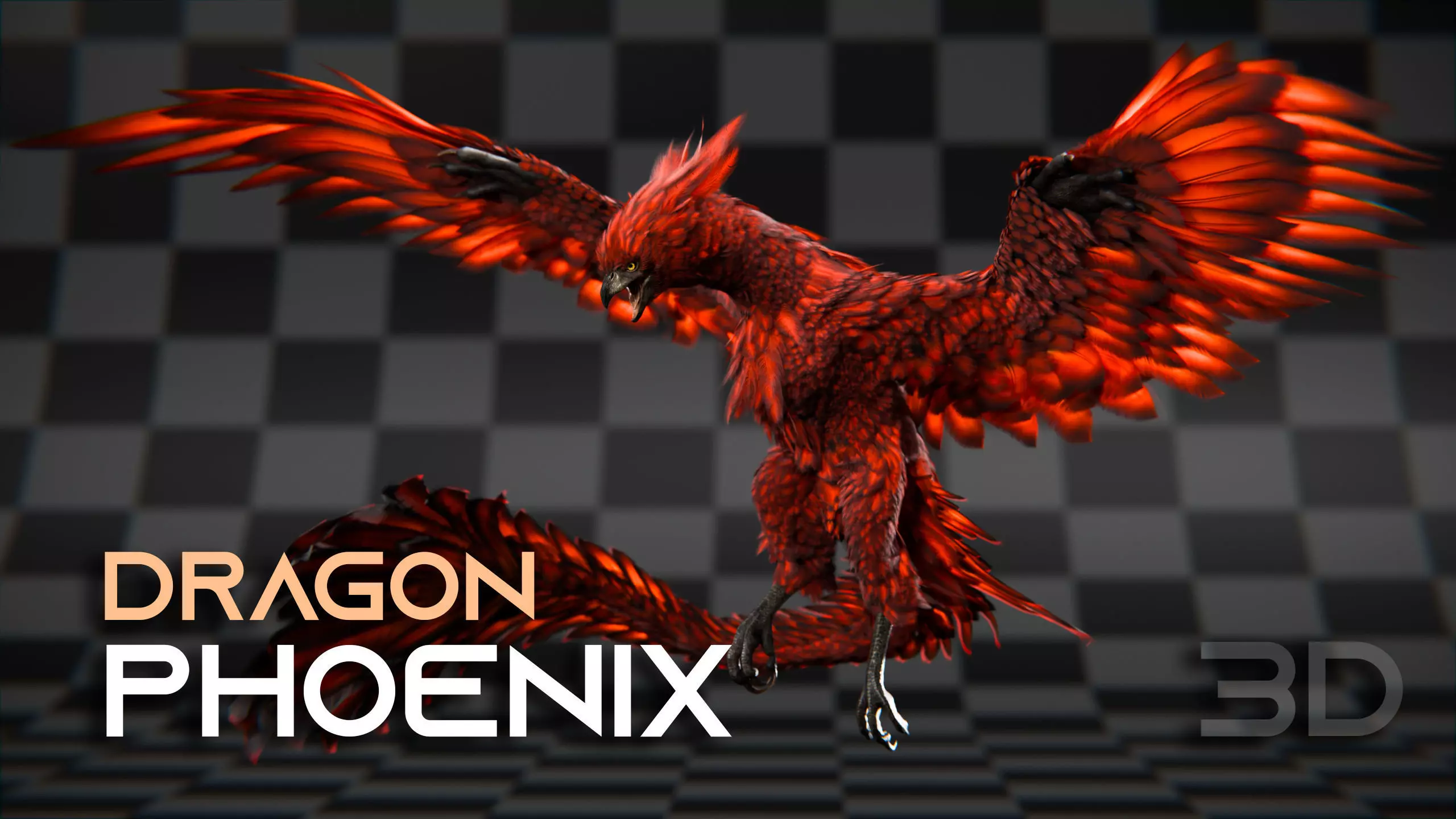 Phoenix  Low-poly 3D model_0