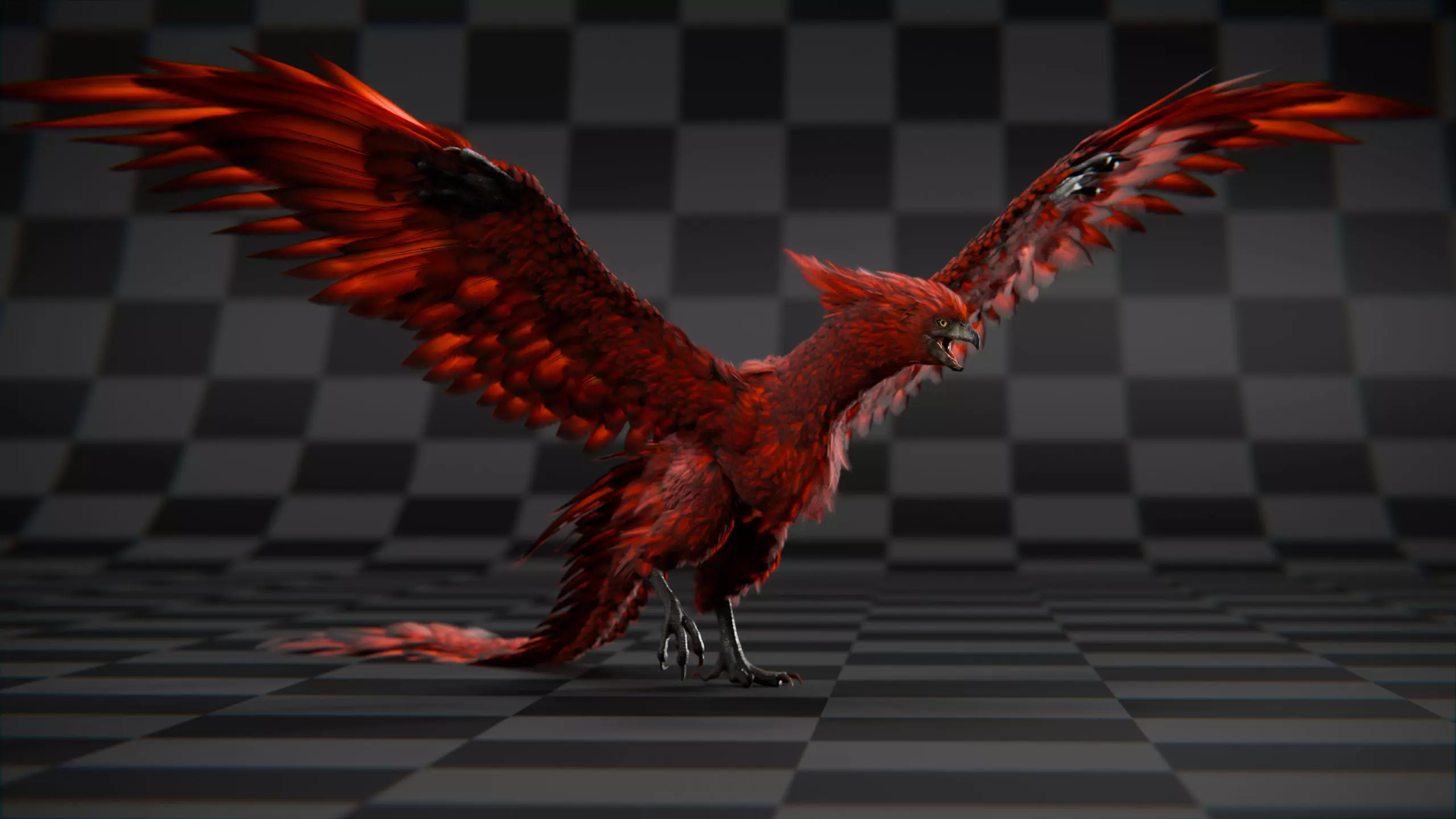 Phoenix  Low-poly 3D model_5
