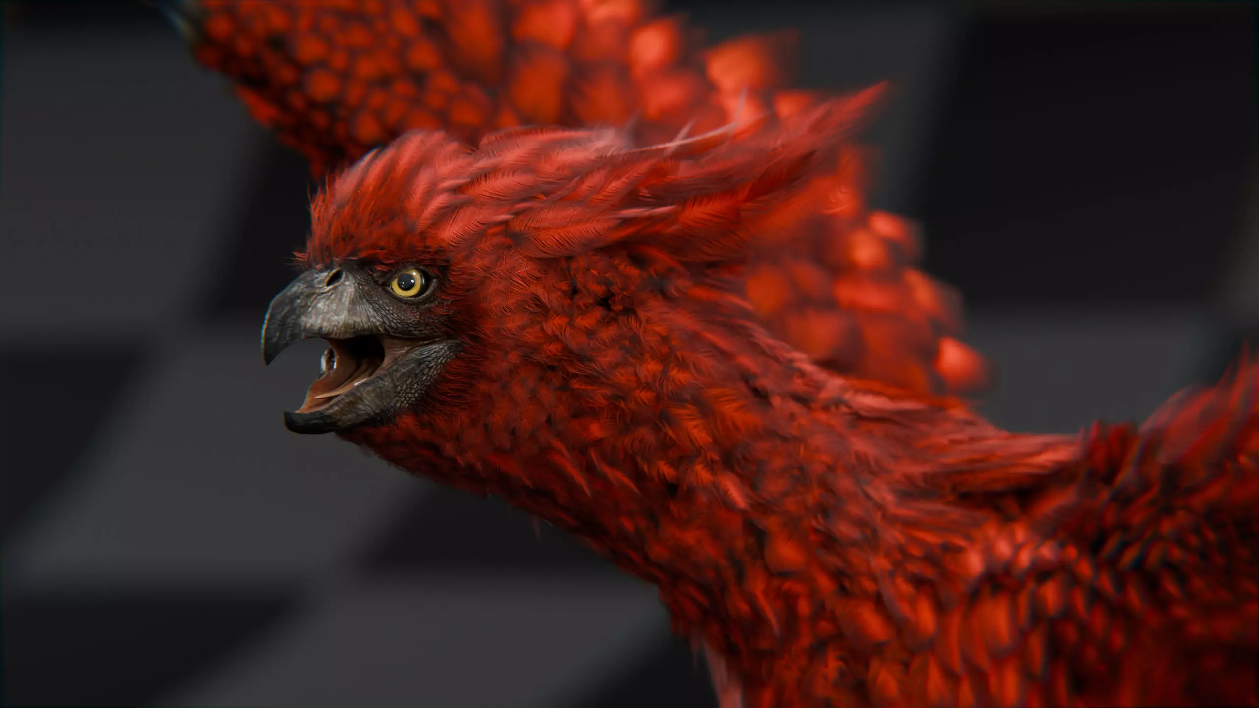 Phoenix  Low-poly 3D model_14