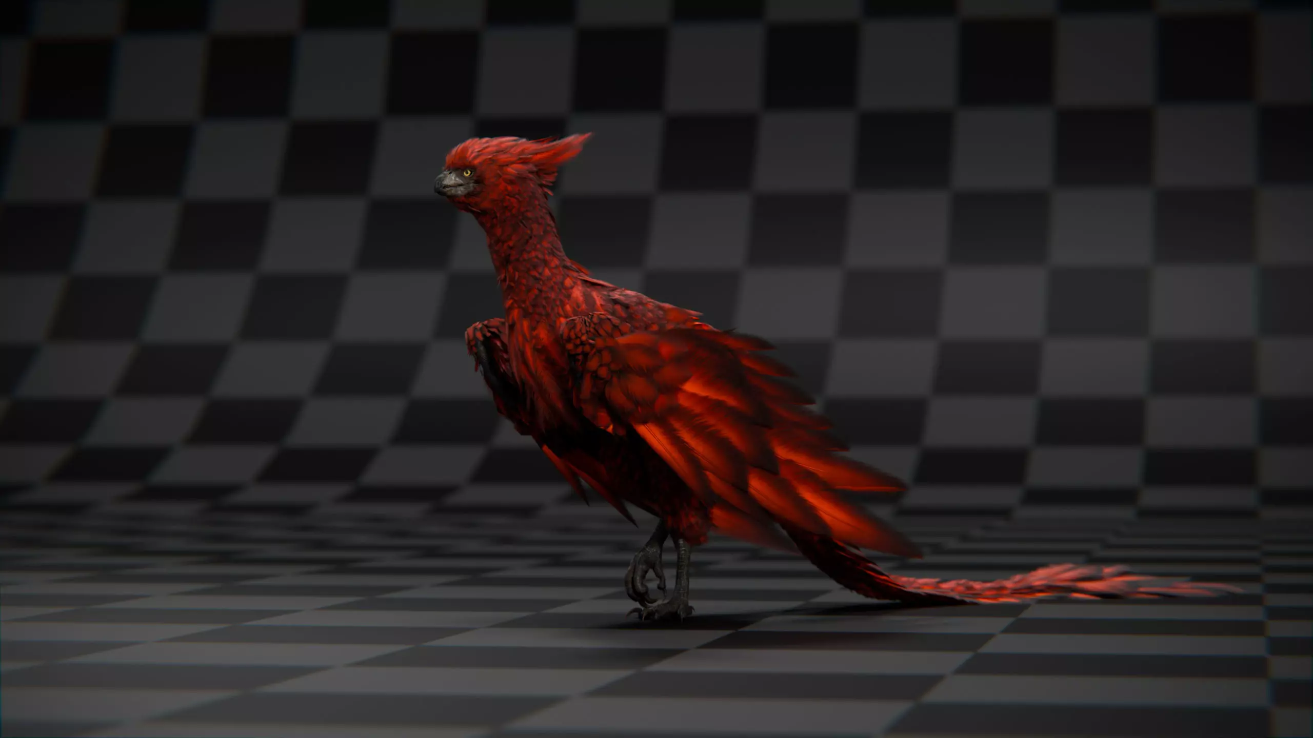 Phoenix  Low-poly 3D model_10