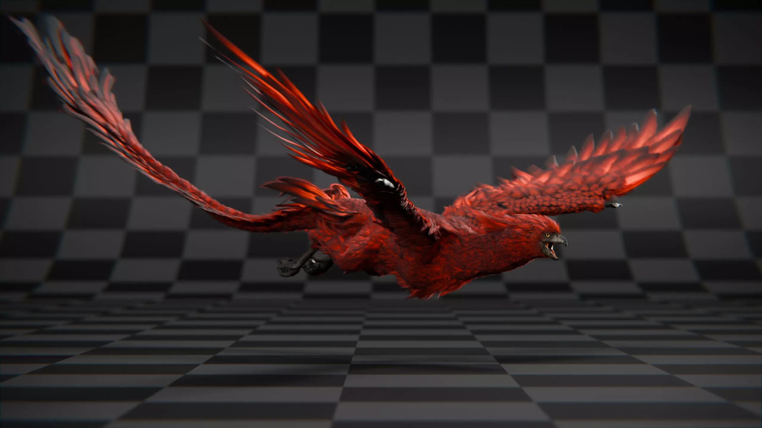 Phoenix  Low-poly 3D model_24