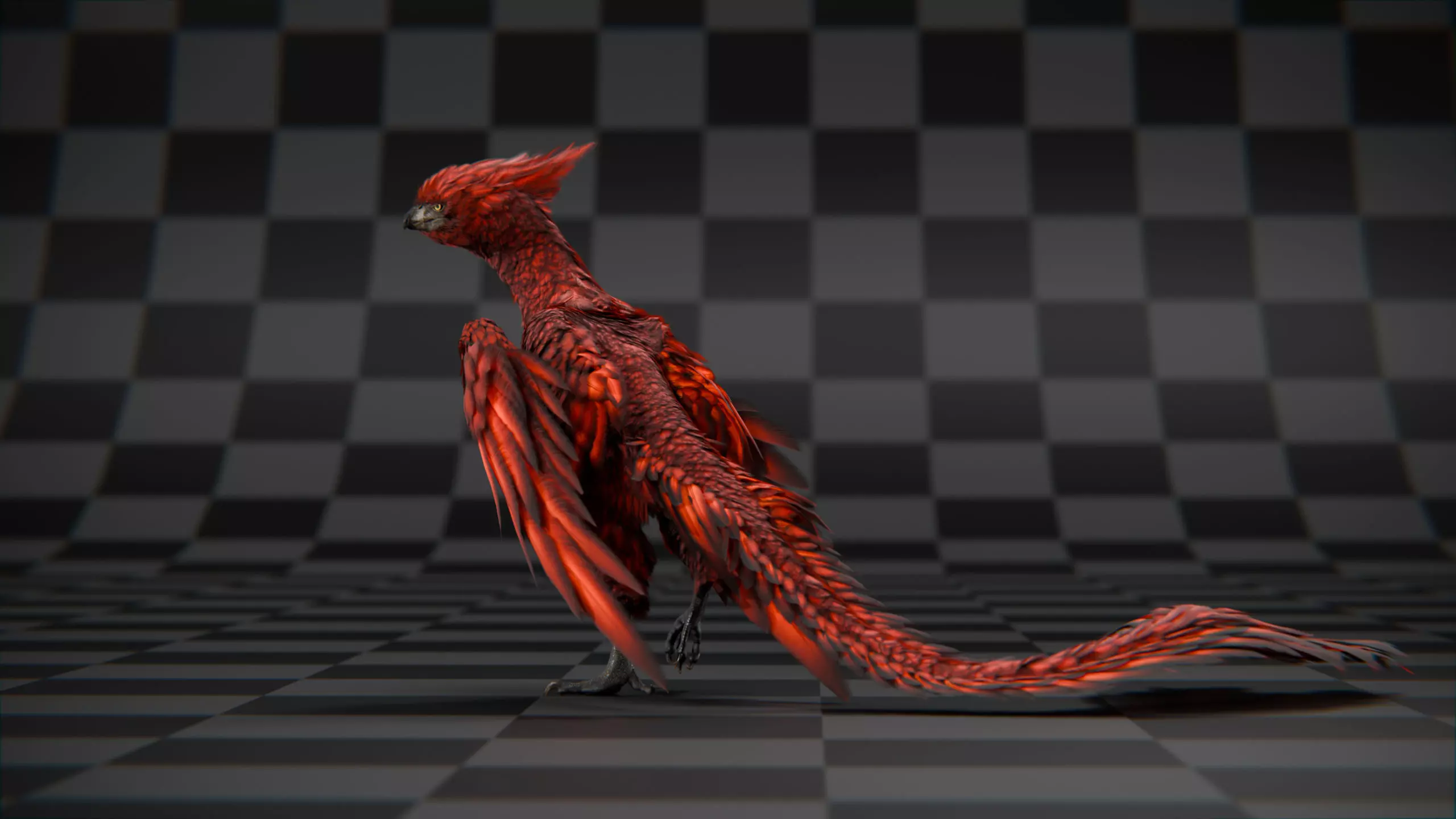 Phoenix  Low-poly 3D model_11