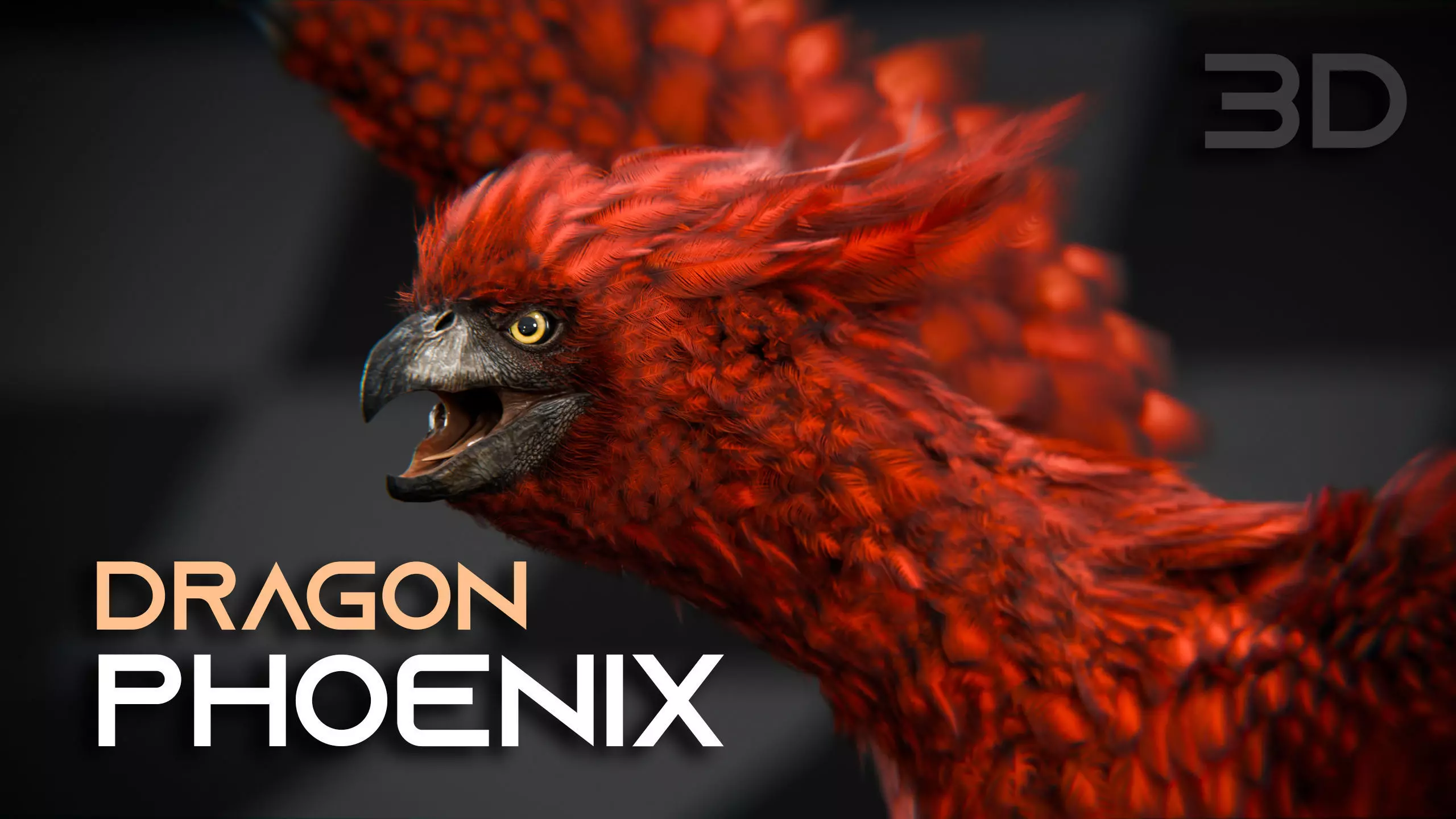 Phoenix  Low-poly 3D model_28