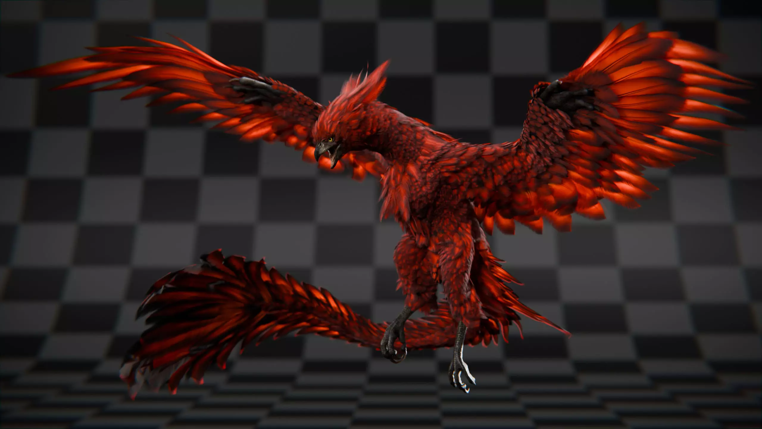 Phoenix  Low-poly 3D model_25