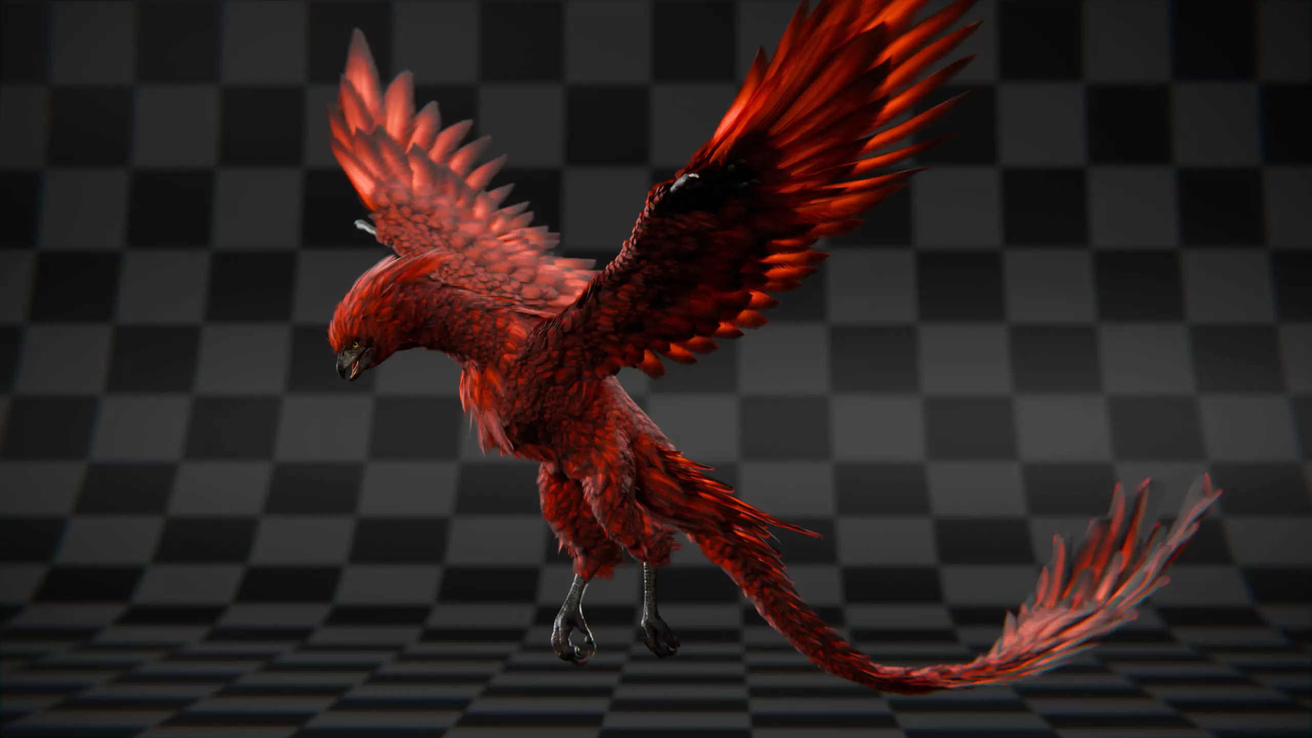Phoenix  Low-poly 3D model_17