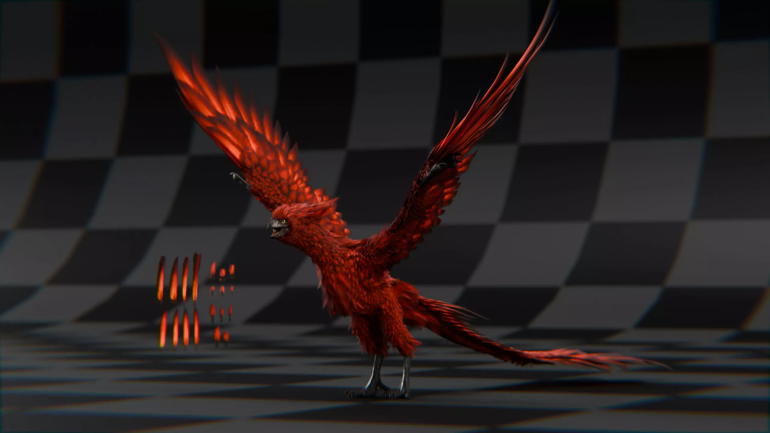 Phoenix  Low-poly 3D model_13