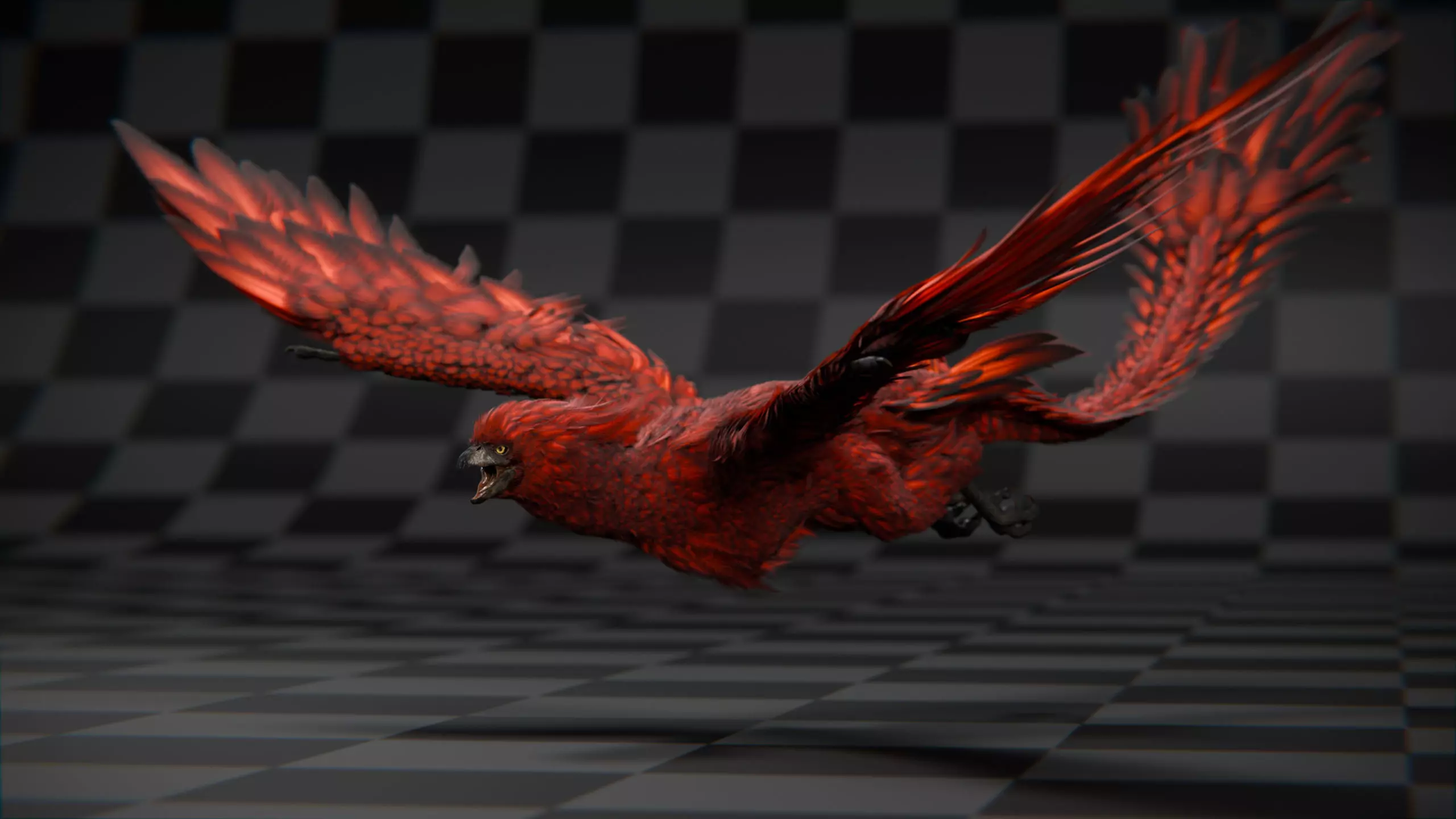 Phoenix  Low-poly 3D model_23