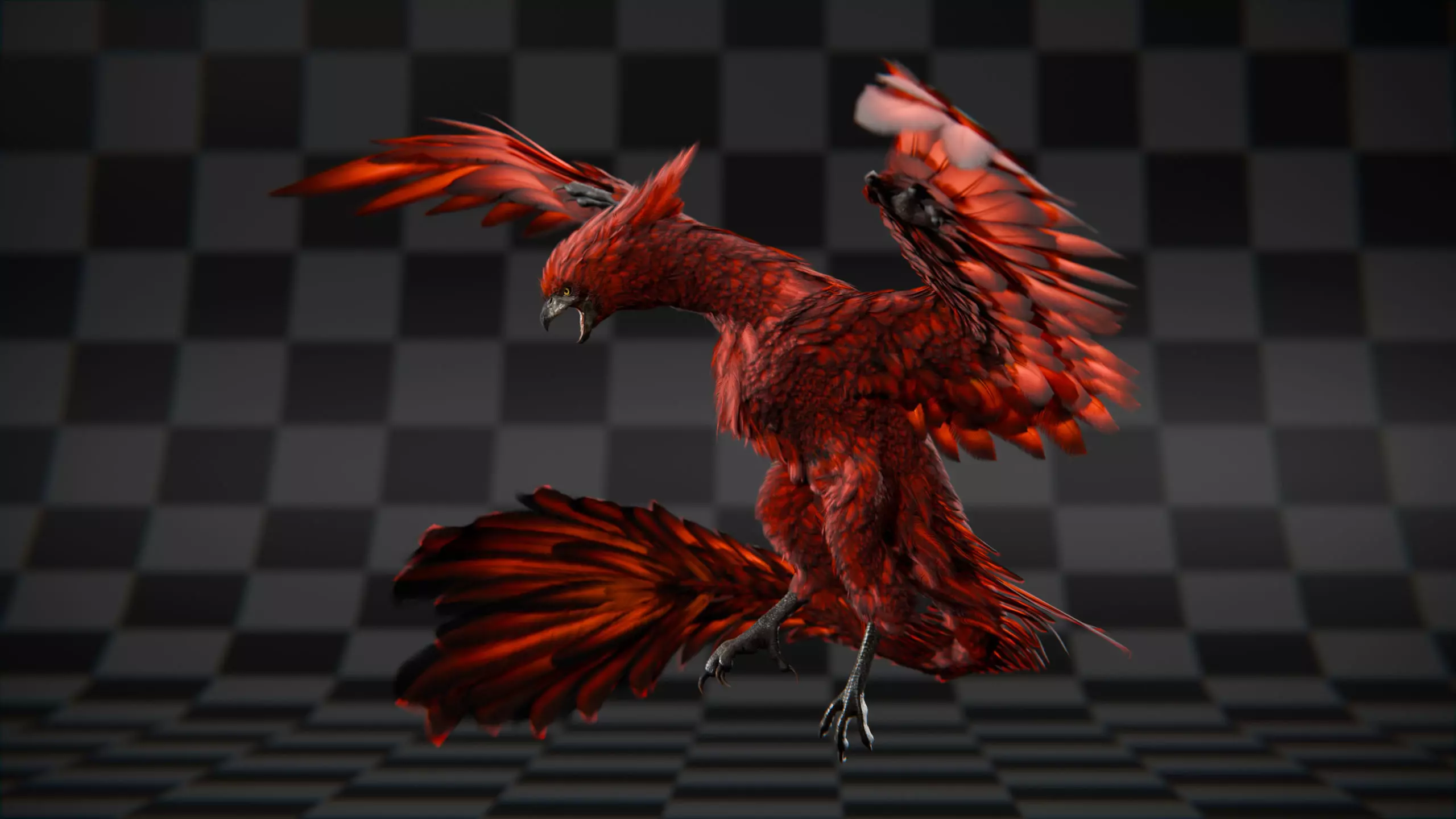 Phoenix  Low-poly 3D model_26