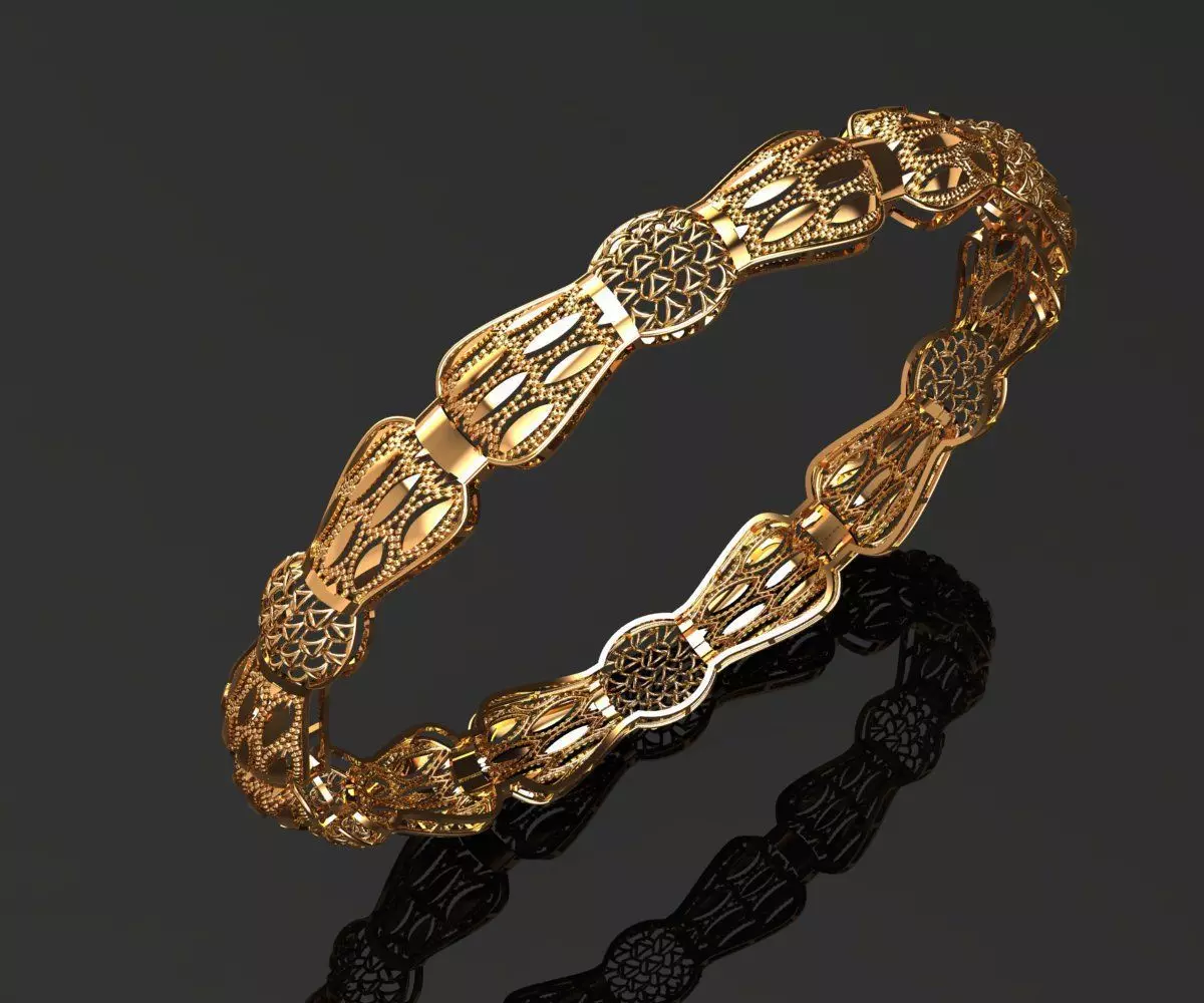 1275 Filigree Fern Bangle 10gm 3D print model