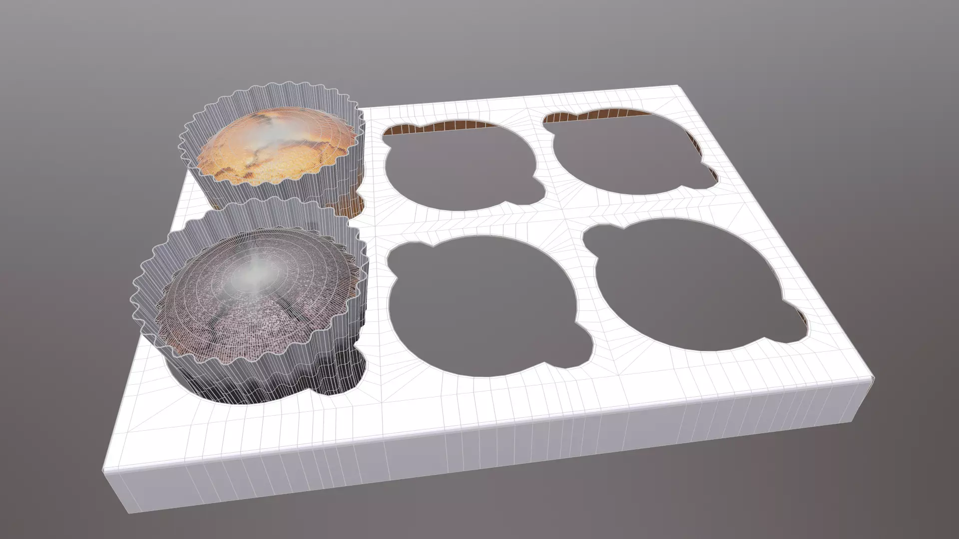 Cupcake with cupcake holder 3D Molder Low-poly 3D model_5