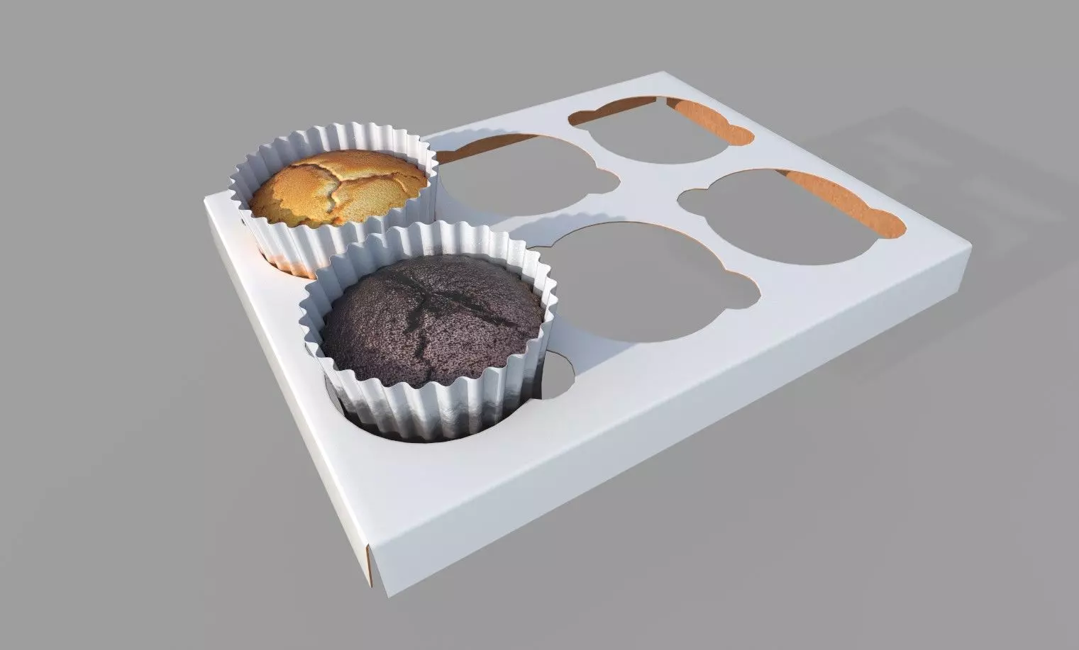 Cupcake with cupcake holder 3D Molder Low-poly 3D model_0