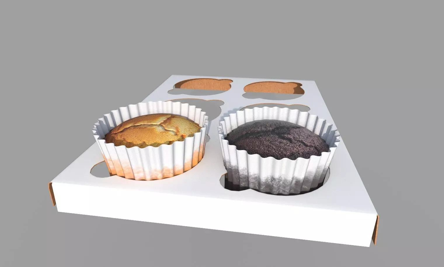 Cupcake with cupcake holder 3D Molder Low-poly 3D model_1
