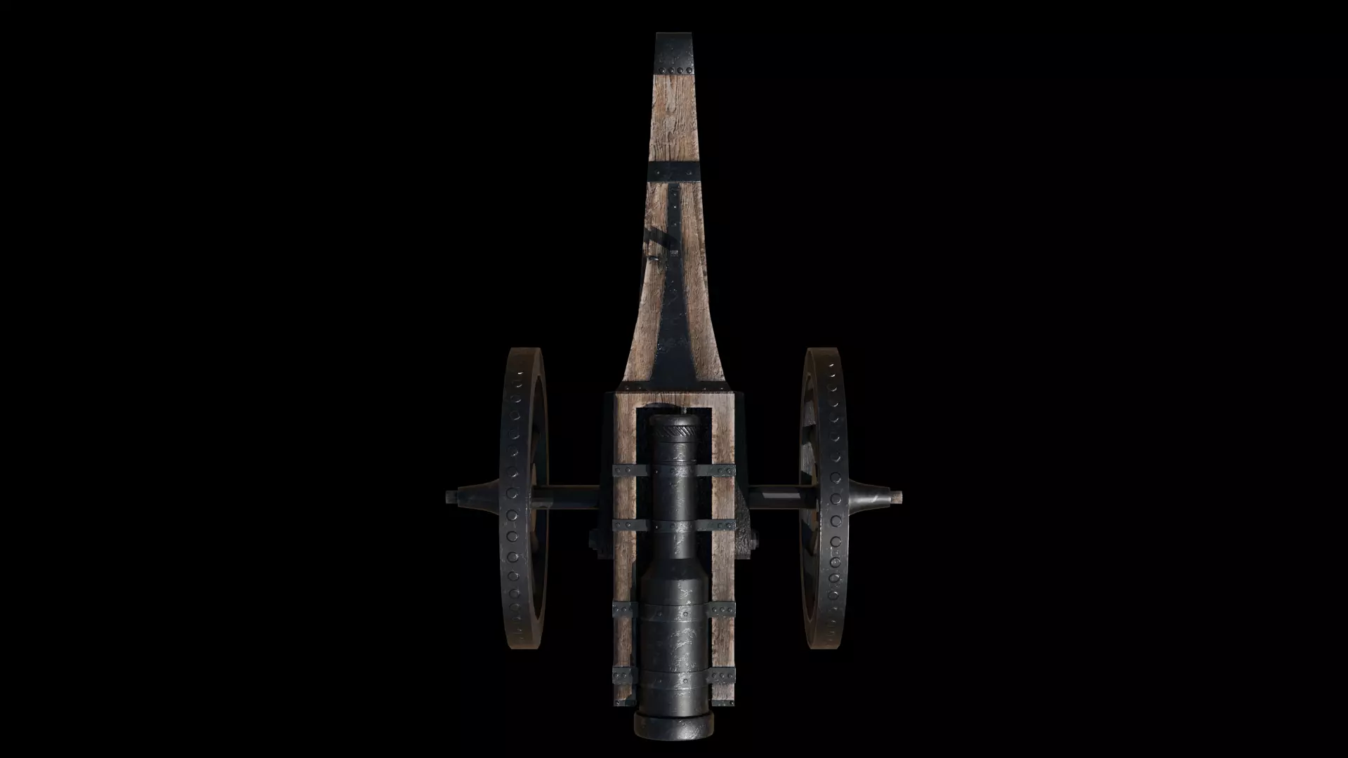 Historical Cannon Game-Ready PBR 3D Model Low-poly 3D model_7