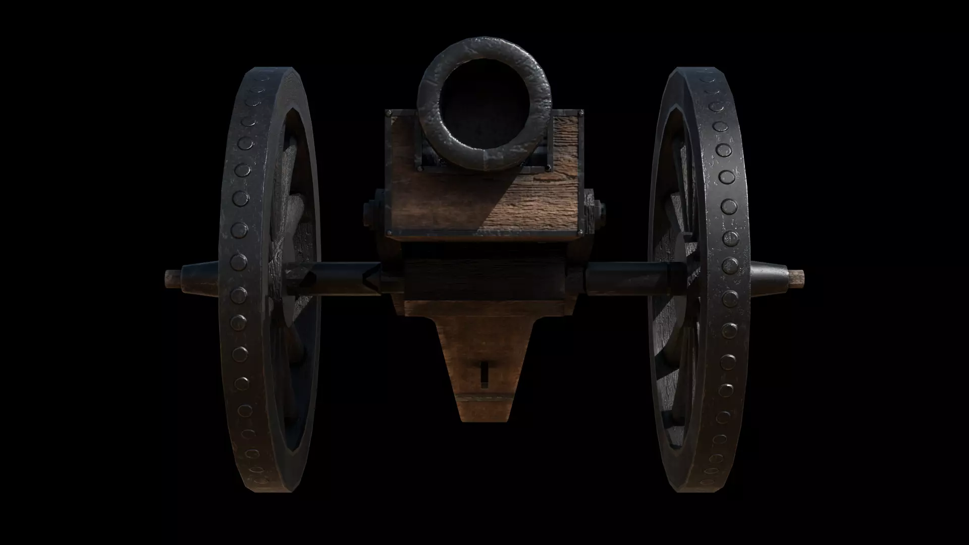 Historical Cannon Game-Ready PBR 3D Model Low-poly 3D model_4