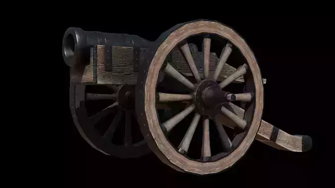 Historical Cannon  Game-Ready PBR 3D Model