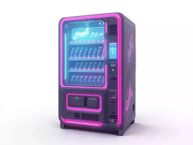 Cyberpunk Vending Machine 3D Model Neon Urban Utility