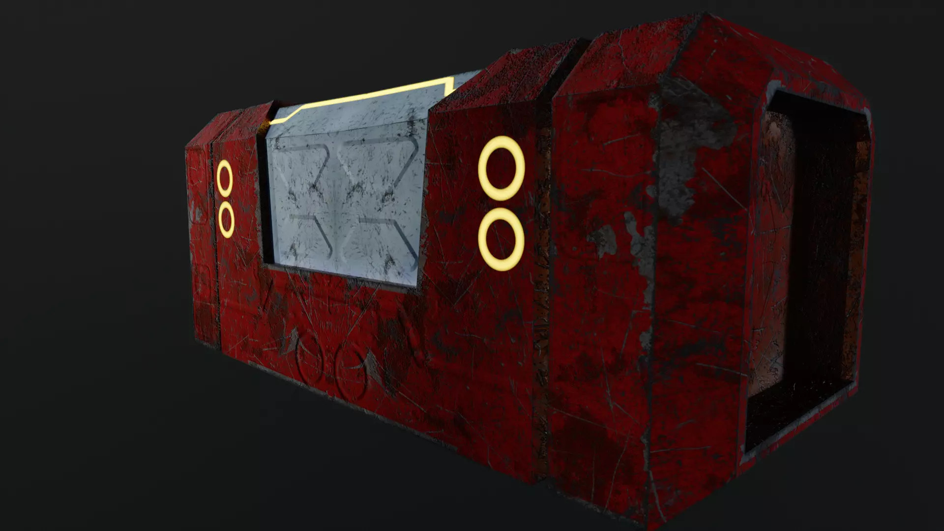 Sec fi box FBX  Low-poly 3D model_8