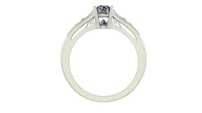 Inverted Diamond Engagement Ring 3D print model