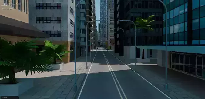 City Downtown Skyscraper Street 01 Low-poly 3D model 5