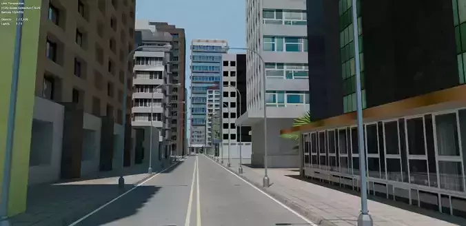 City Downtown Skyscraper Street 01 Low-poly 3D model 3