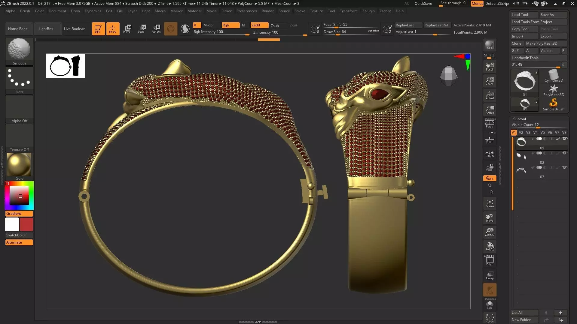 PANTHER BRACELET 3D print model_3