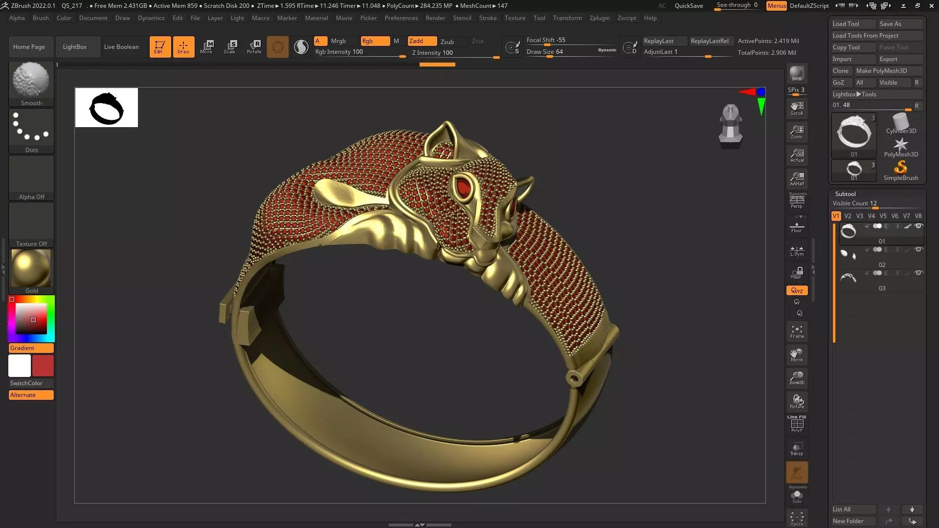 PANTHER BRACELET 3D print model_2